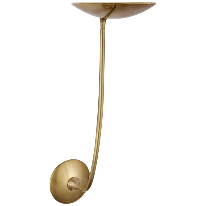 Thomas O'Brien Keira Large Sconce in Hand-Rubbed Antique Brass Wall Light W8" x H23"