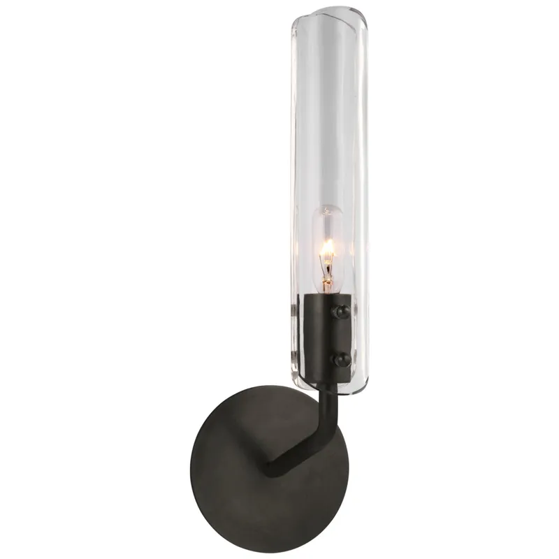 AERIN Casoria 14" Single Sconce in Bronze with Clear Glass Wall Light W4.75" x H14.75"