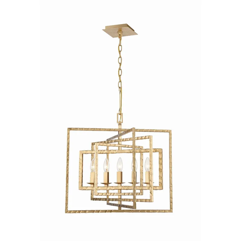Capri 24'' Antique Gold Chandelier Gold 24"W x 17"H x 24"D