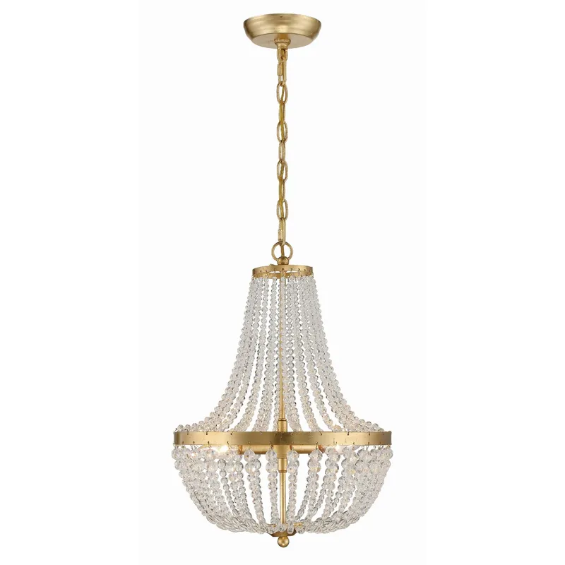 Rylee 14'' Antique Gold Chandelier Gold 14"W x 19"H x 14"D