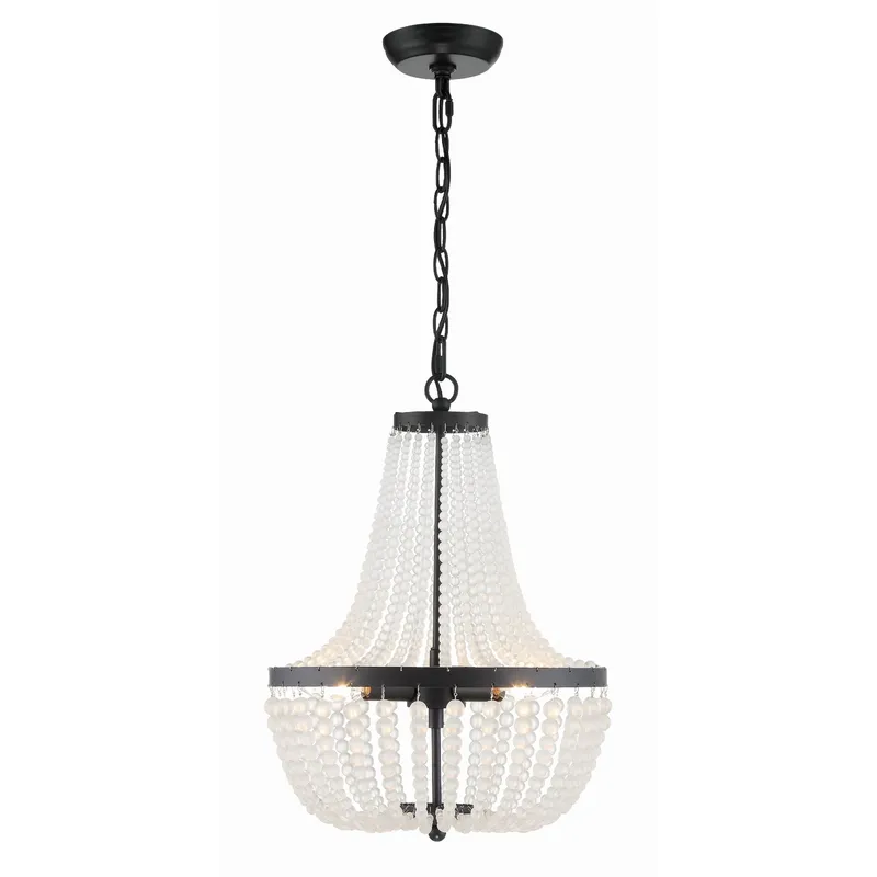 Rylee 14'' Matte Black Chandelier Black 14"W x 19"H x 14"D