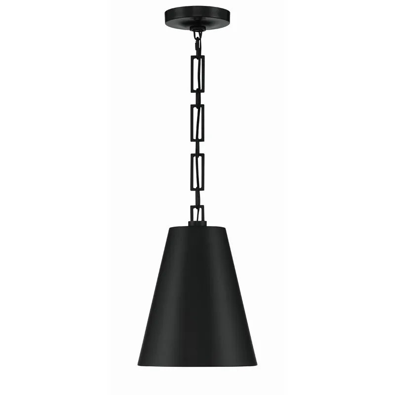 Brian Patrick Flynn Alston 10'' Matte Black + Antique Gold Pendant Black 10"W x 14"H x 10"D