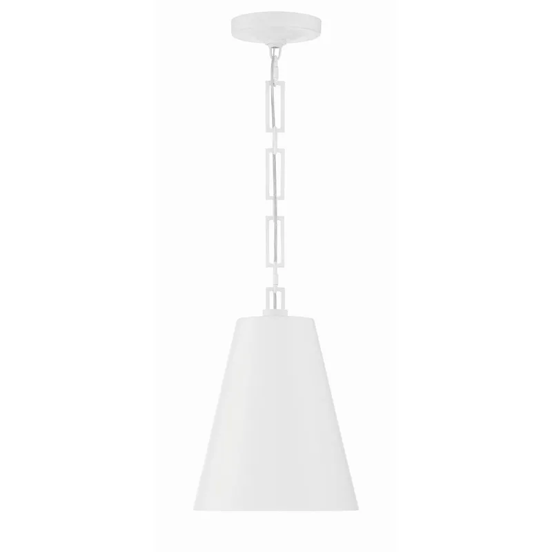 Brian Patrick Flynn Alston 10'' Matte White + Antique Gold Pendant White 10"W x 14"H x 10"D