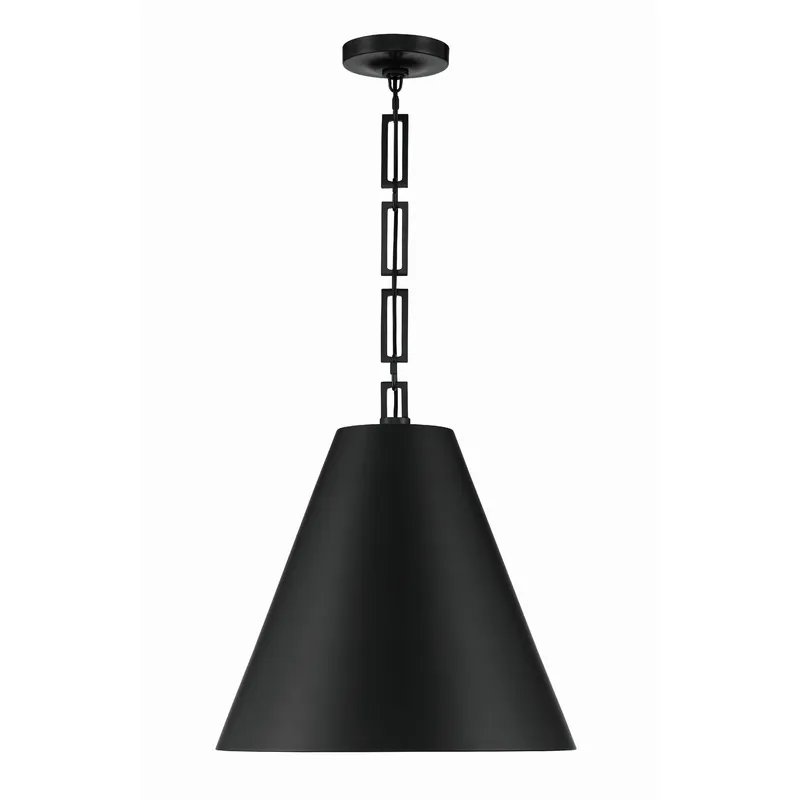 Brian Patrick Flynn Alston 18'' Matte Black + Antique Gold Pendant Black 18"W x 18.5"H x 18"D
