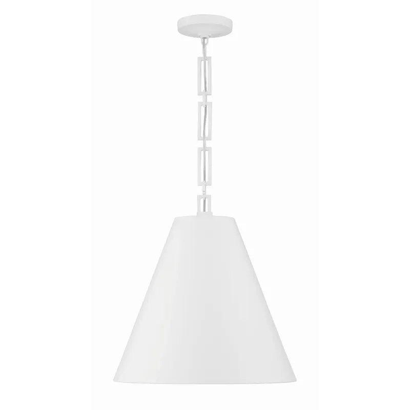 Brian Patrick Flynn Alston 18'' Matte White + Antique Gold Pendant White 18"W x 18.5"H x 18"D