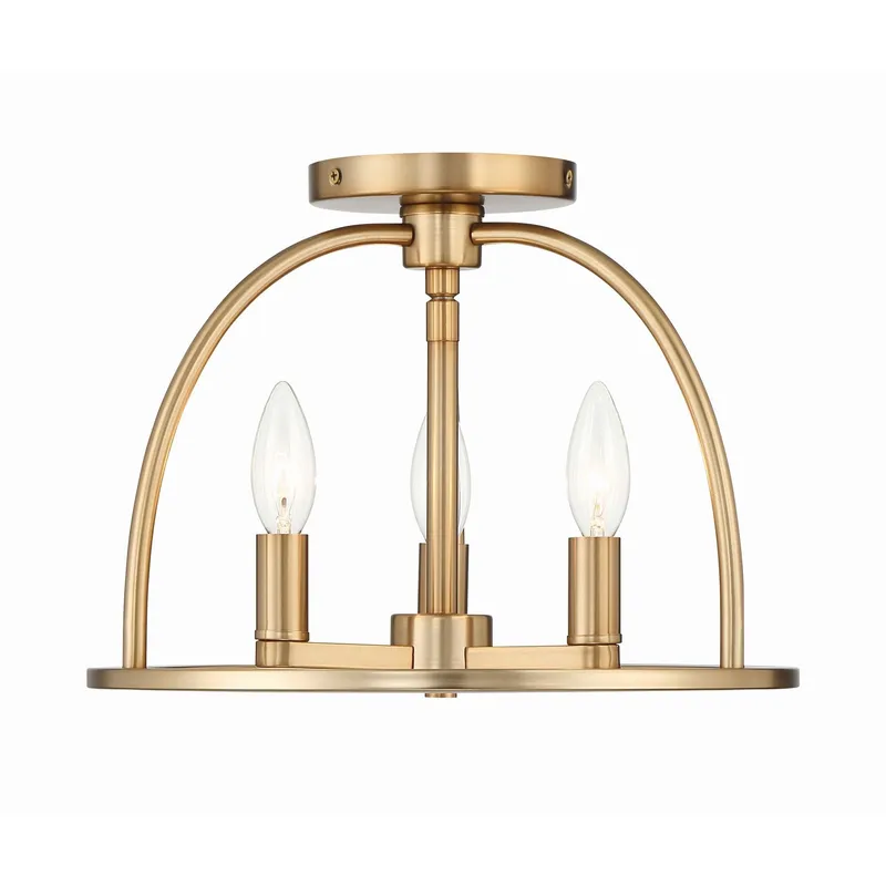 Abbott 13.75'' Vibrant Gold Semi Flush Mount Gold 13.75"W x 10"H x 13.75"D