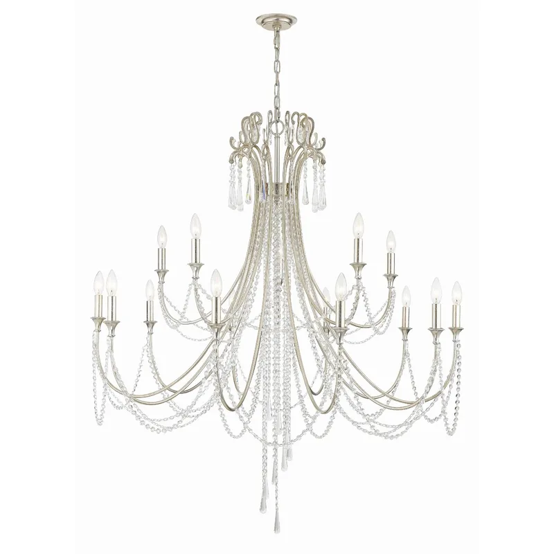 Arcadia 46.25'' Antique Silver Chandelier Silver 46.25"W x 54.75"H x 46.25"D