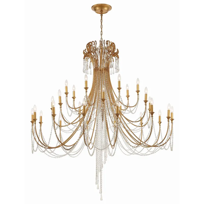 Arcadia 61'' Antique Gold Chandelier Gold 61"W x 71.5"H x 61"D