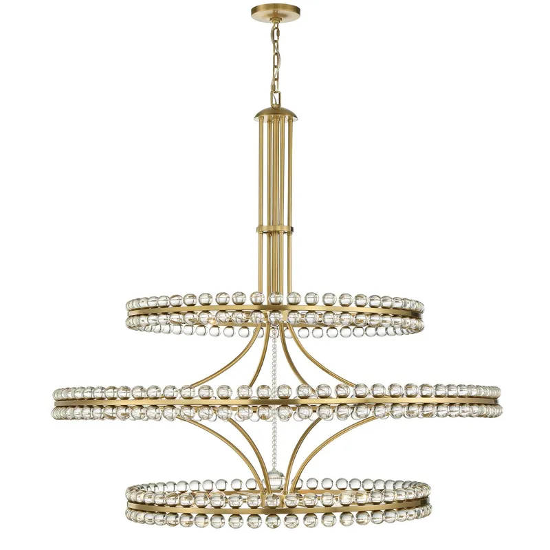 Clover 48'' Aged Brass Chandelier Gold 48"W x 52"H x 48"D