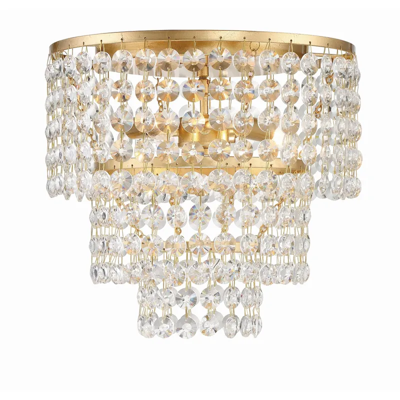 Gabrielle 14'' Antique Gold Flush Mount Gold 14"W x 13"H x 14"D