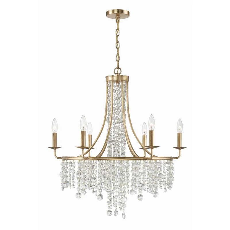 Gabrielle 28'' Antique Gold Chandelier Gold 28"W x 30"H x 28"D