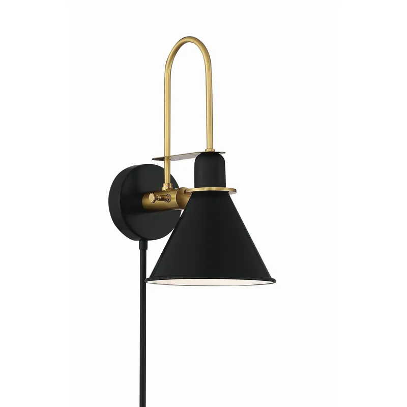 Medford 7'' Matte Black Task Sconce Black 7"W x 14"H x 10"D