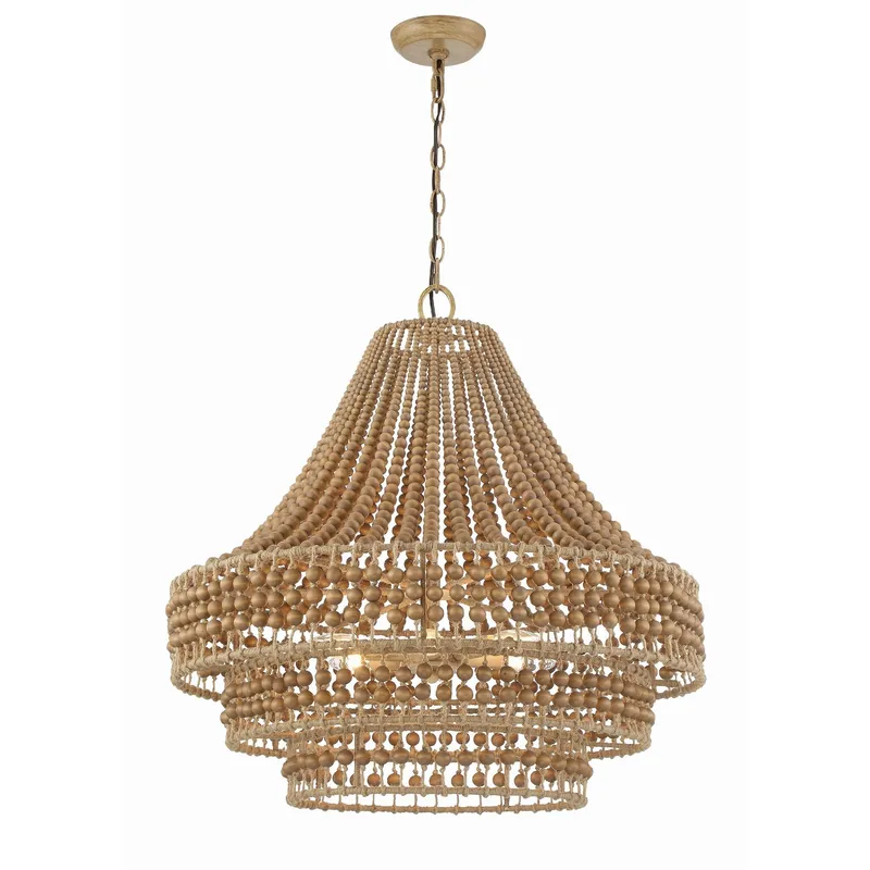 Silas 26.75'' Burnished Silver Chandelier Tan 26.75"W x 26.75"H x 26.75"D