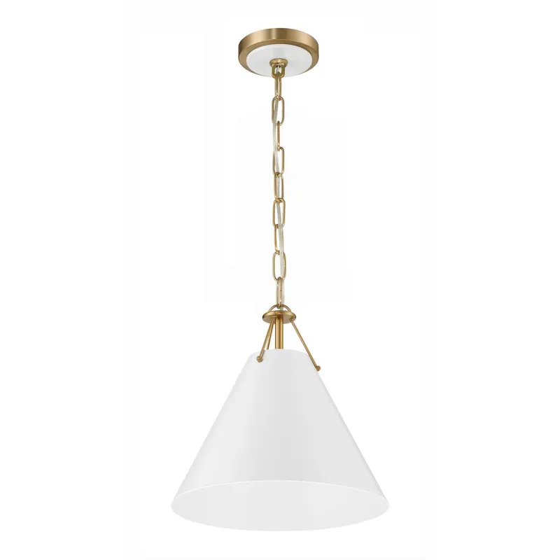 Xavier 12'' Vibrant Gold Pendant White 12"W x 12"H x 12"D