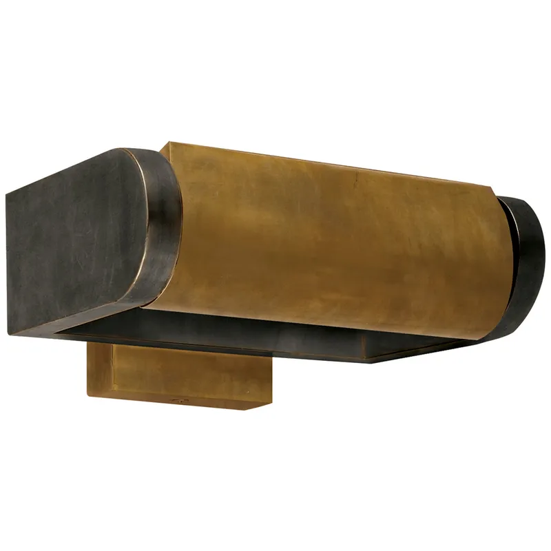 Thomas O'Brien David 7" Art Light in Hand-Rubbed Antique Brass with Bronze Shade Wall Light W7" x H3.75"