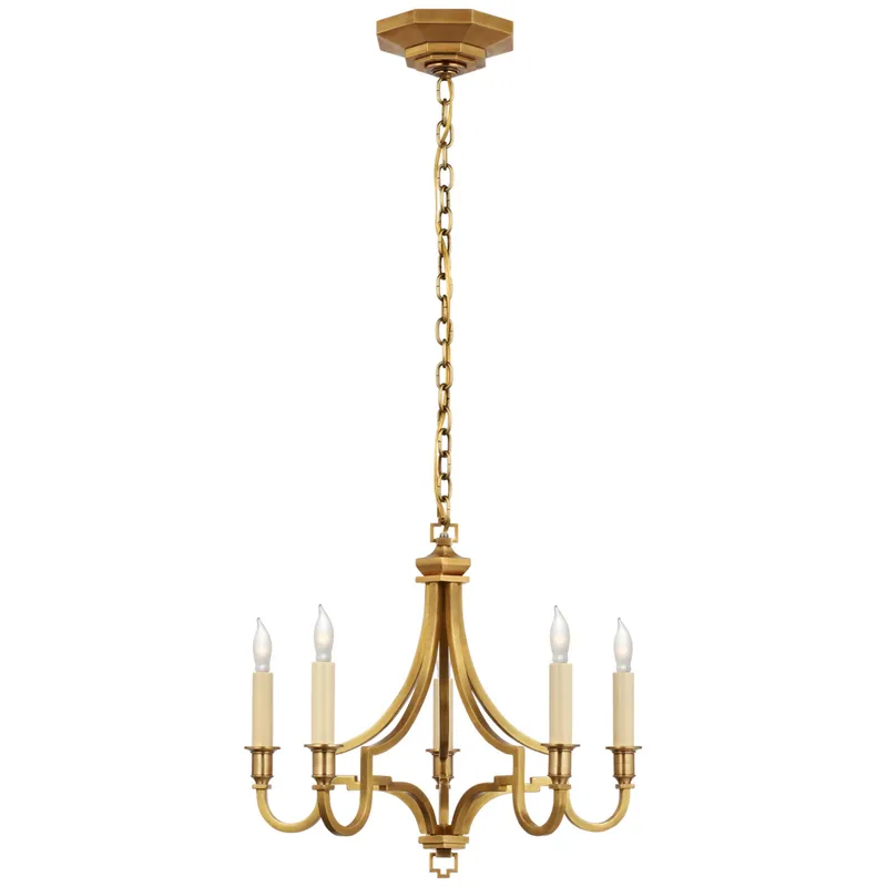 Chapman & Myers Mykonos Small Chandelier in Antique-Burnished Brass Ceiling Light W15.5" x H14.25"
