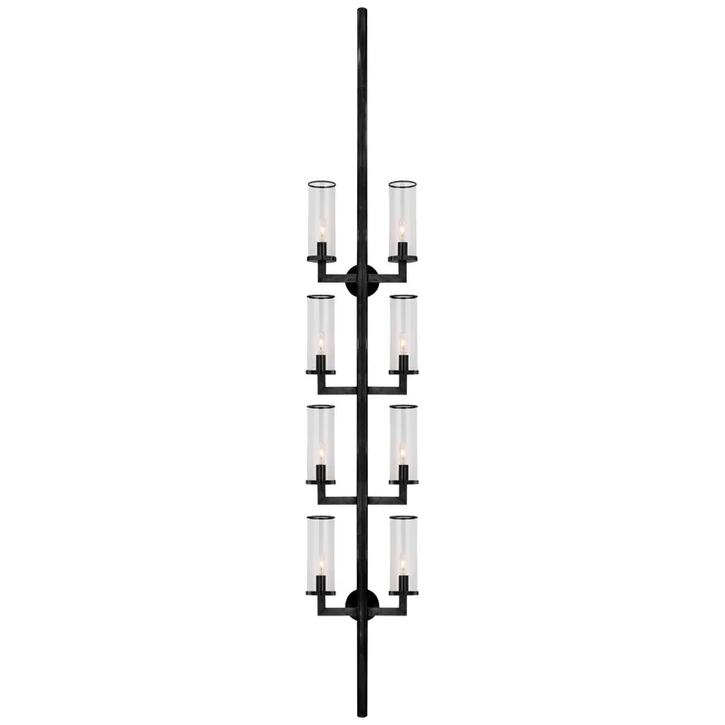 Kelly Wearstler Liaison Statement Sconce in Bronze with Clear Glass Wall Light W12.75" x H84.25"