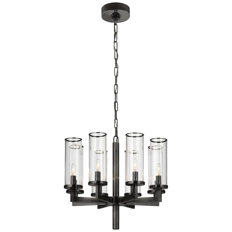 Kelly Wearstler Liaison Single Tier Chandelier in Bronze with Clear Glass Ceiling Light W20.5"