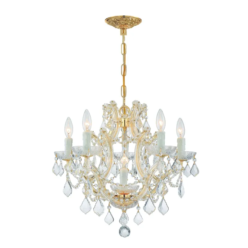 Maria Theresa 20'' Hand Cut Crystal Gold Chandelier Gold 20"W x 17"H x 20"D