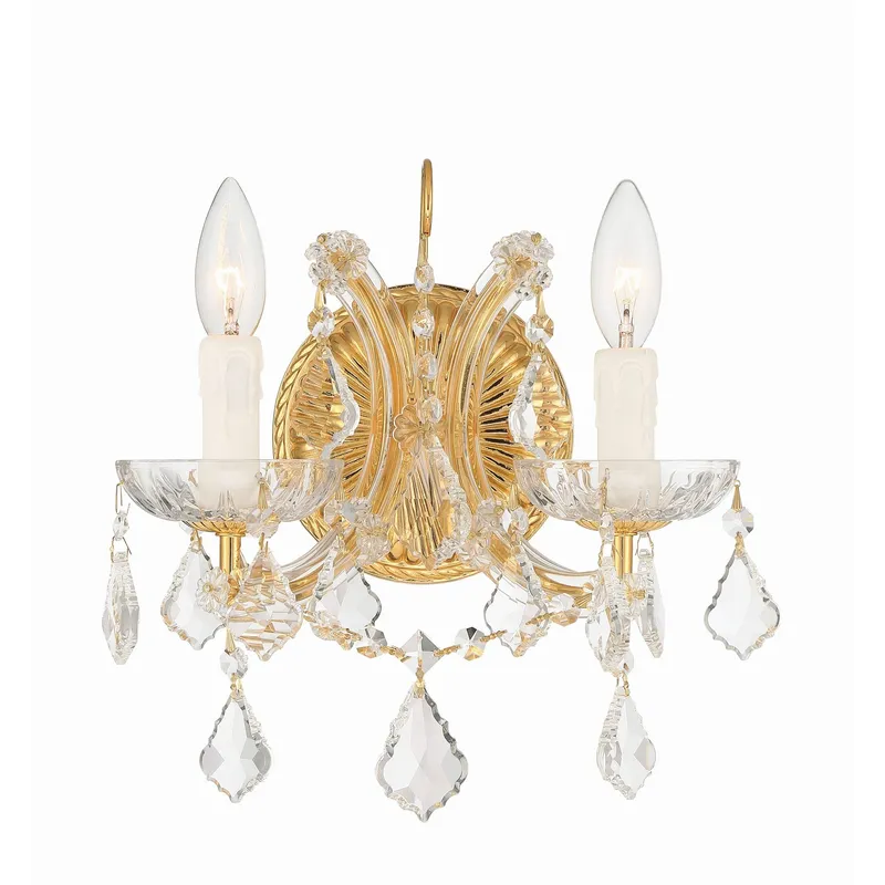 Maria Theresa 10.5'' Hand Cut Crystal Gold Sconce Gold 10.5"W x 12.5"H x 7"D