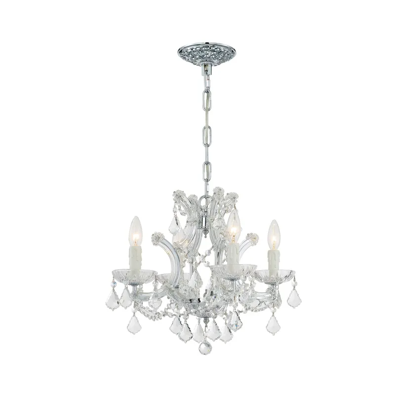 Maria Theresa 16.5'' Hand Cut Crystal Polished Chrome Chandelier Silver 16.5"W x 15"H x 16.5"D