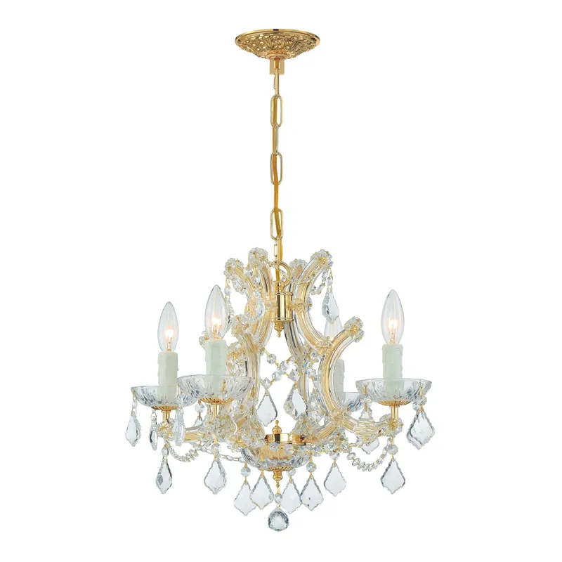 Maria Theresa 16.5'' Hand Cut Crystal Gold Chandelier Gold 16.5"W x 15"H x 16.5"D
