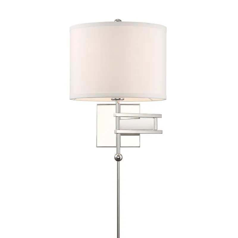Marshall 12.5'' Polished Nickel Task Sconce Silver 12.5"W x 18"H x 20.5"D
