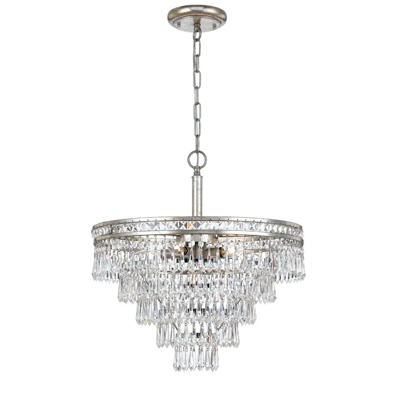 Mercer 20'' Hand Cut Crystal Olde Silver Chandelier Silver 20"W x 23.25"H x 20"D