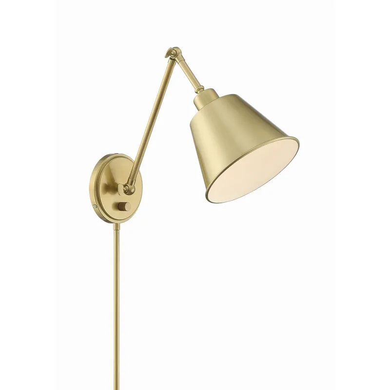 Mitchell 7.25'' Aged Brass Task Sconce Gold 7.25"W x 13"H x 17"D