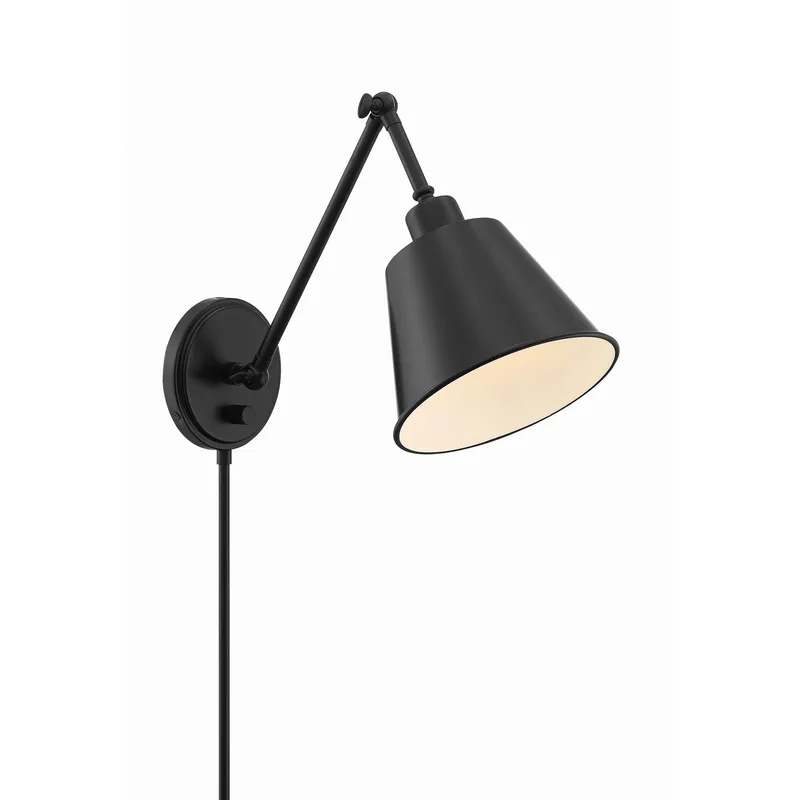 Mitchell 7.25'' Matte Black Task Sconce Black 7.25"W x 13"H x 17"D