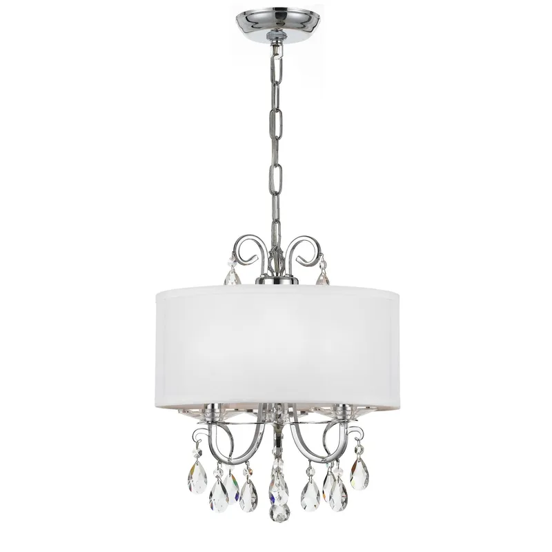 Othello 14'' Hand Cut Crystal Polished Chrome Chandelier Silver 14"W x 17"H x 14"D
