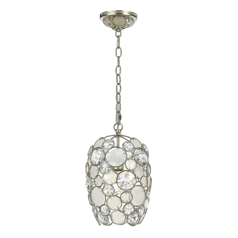 Palla 8.5'' Antique Silver Chandelier Silver 8.5"W x 13.75"H x 8.5"D