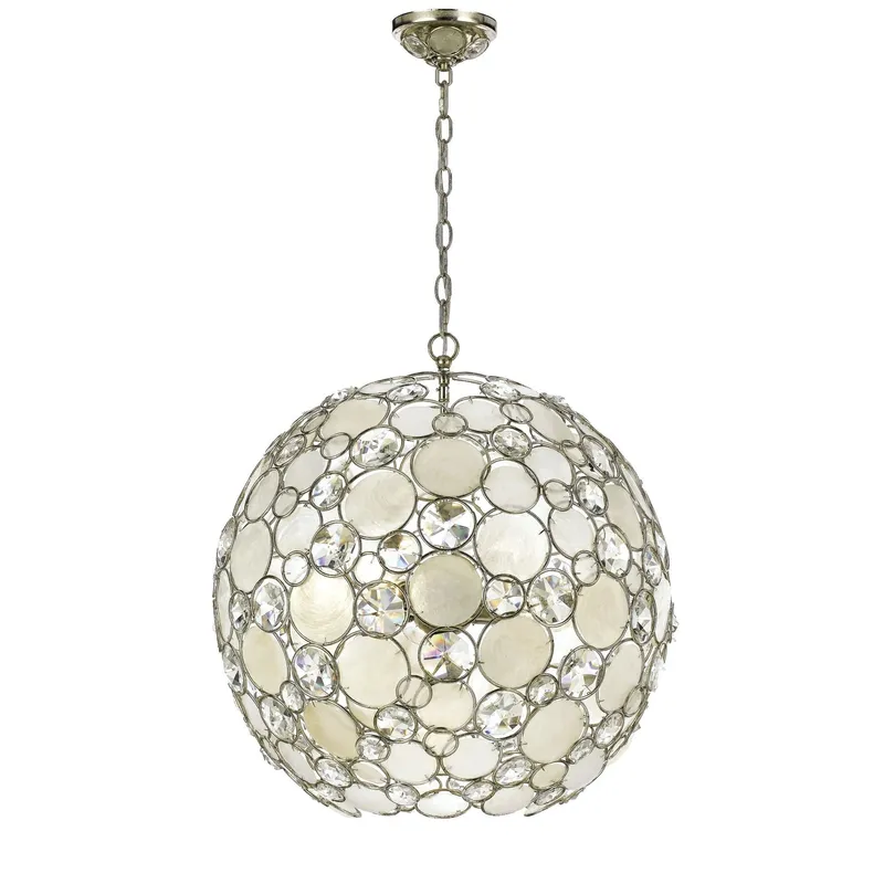 Palla 22'' Antique Silver Chandelier Silver 22"W x 22"H x 22"D