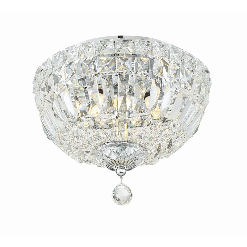 Roslyn 10'' Polished Chrome Flush Mount Silver 10"W x 8"H x 10"D