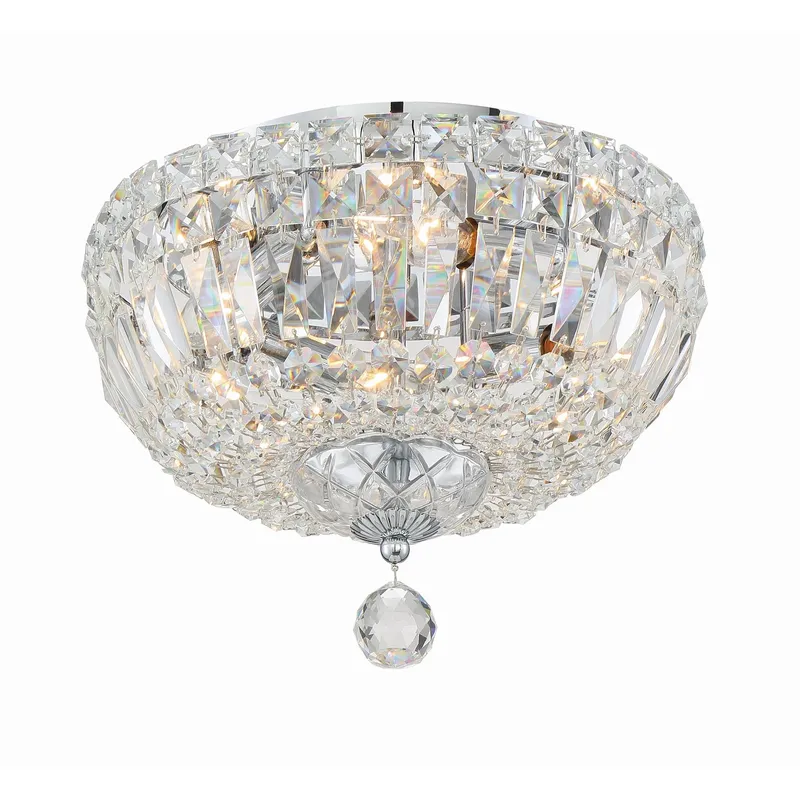 Roslyn 12'' Polished Chrome Flush Mount Silver 12"W x 9"H x 12"D
