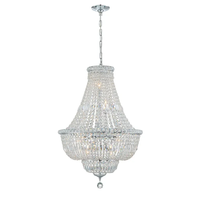 Roslyn 22'' Polished Chrome Chandelier Silver 22"W x 33"H x 22"D