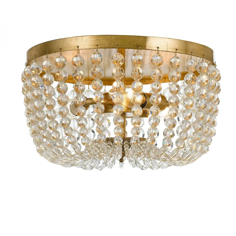 Rylee 12.5'' Antique Gold Flush Mount Gold 12.5"W x 6.5"H x 12.5"D