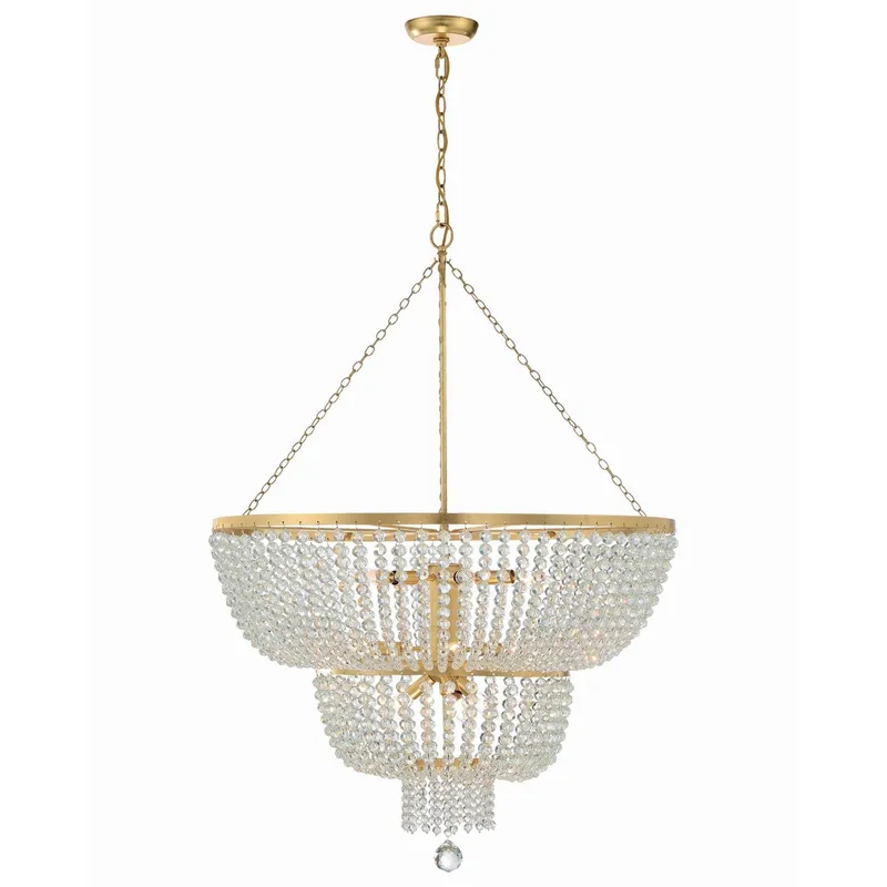 Rylee 32'' Antique Gold Chandelier Gold 32"W x 46"H x 32"D