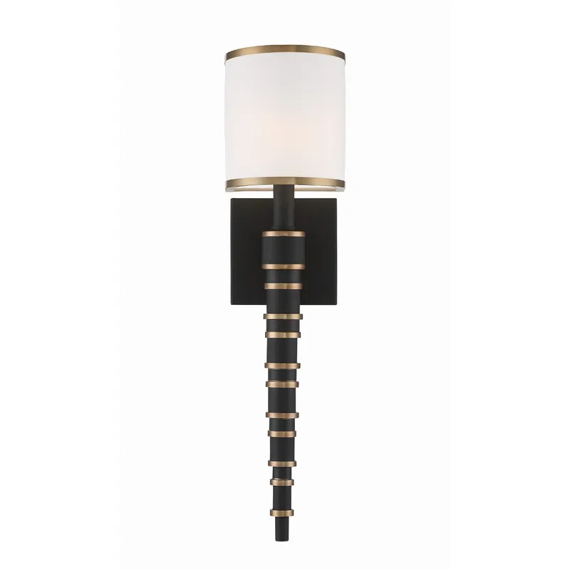 Sloane 5'' Vibrant Gold + Black Forged Sconce Black 5"W x 20"H x 3.5"D