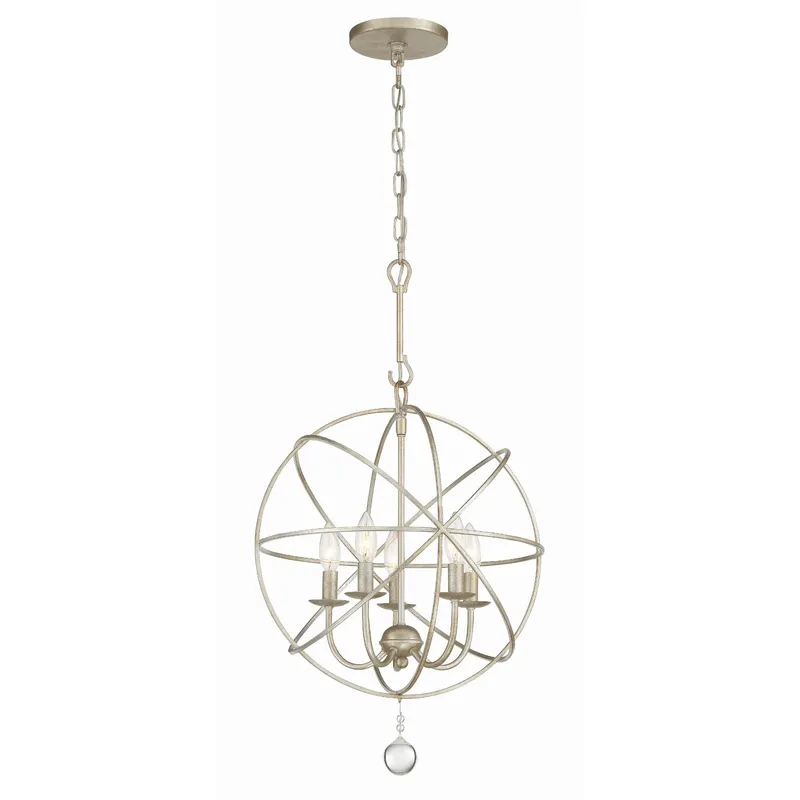 Solaris 17'' Olde Silver Chandelier Silver 17"W x 23"H x 17"D