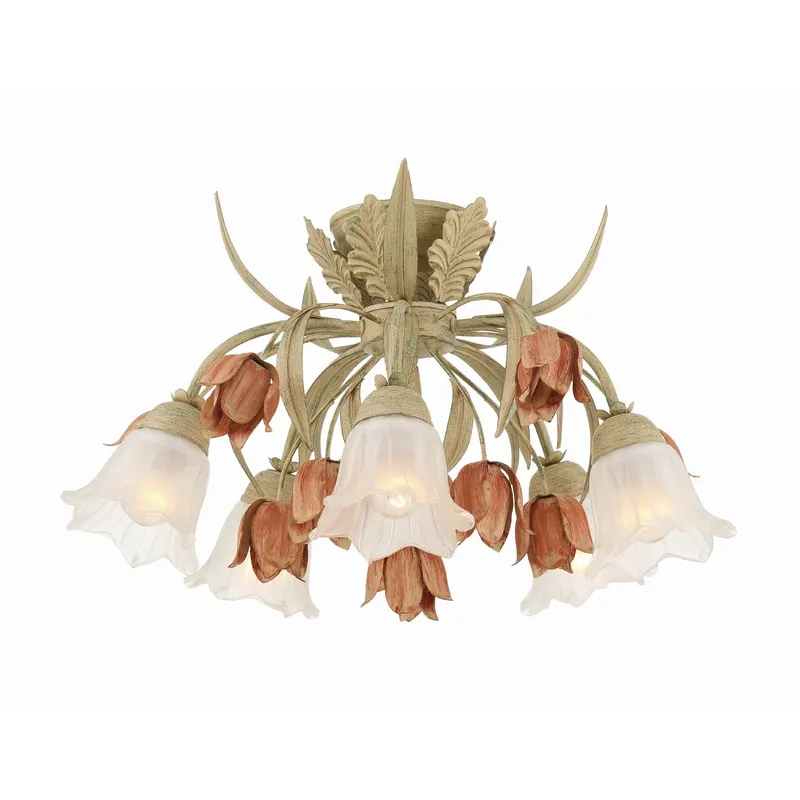 Southport 22'' Sage Rose Semi Flush Mount Green 22"W x 13"H x 22"D