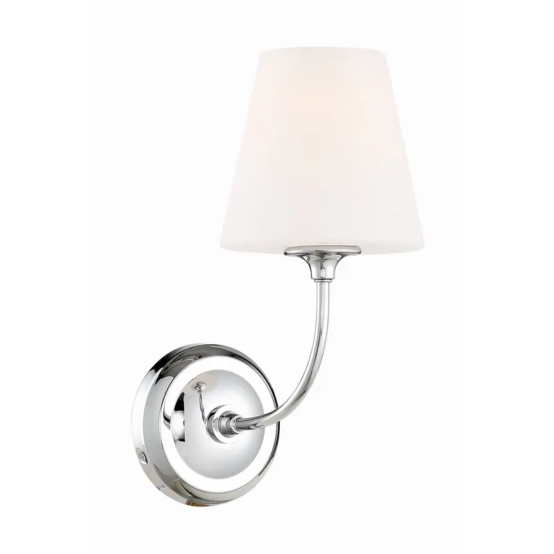 Libby Langdon Sylvan 6'' Polished Chrome Sconce Silver 6"W x 13.25"H x 9.75"D