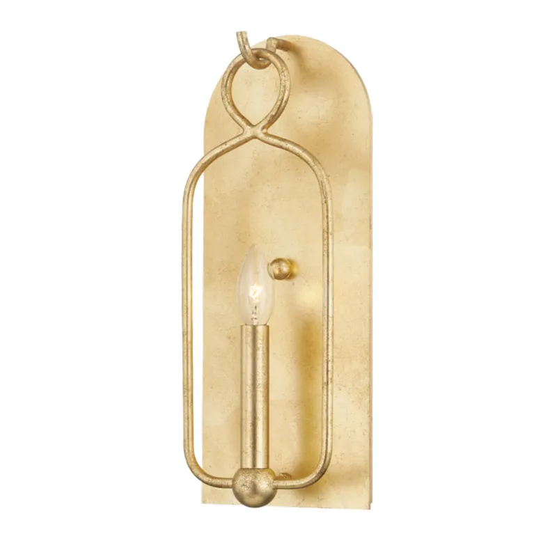 Mallory 1-Light Wall Sconce in Gold Leaf 6.75W x 16.5H