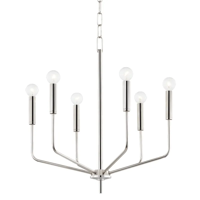Bailey 6-Light Chandelier in Polished Nickel 24W x 23.5H
