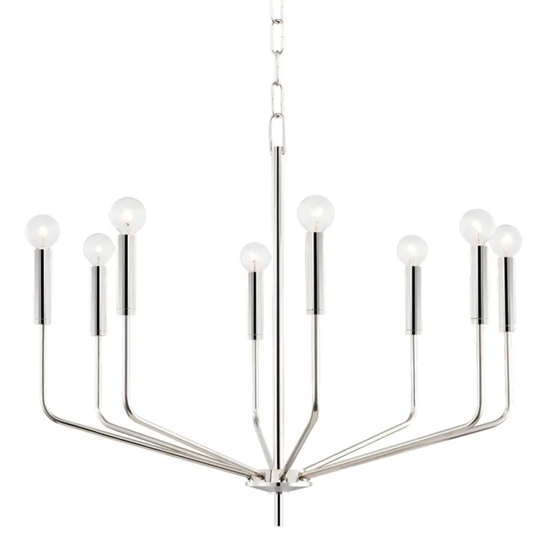 Bailey 8-Light Chandelier in Polished Nickel 30W x 24.75H