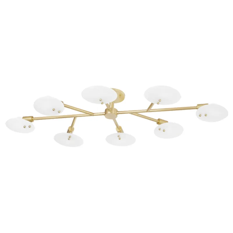 Giselle 8-Light Semi Flush in Aged Brass 48W x 6.5H