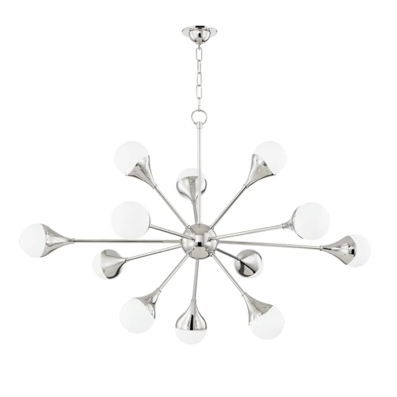Ariana 12-Light Chandelier in Polished Nickel 49W x 31.5H