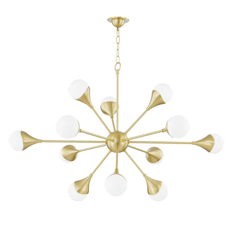 Ariana 12-Light Chandelier in Aged Brass 49W x 31.5H