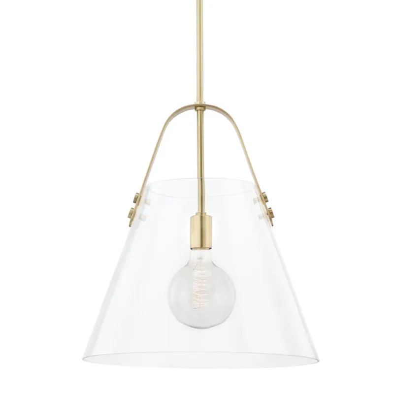 Karin 1-Light Pendant in Aged Brass 17W x 19H