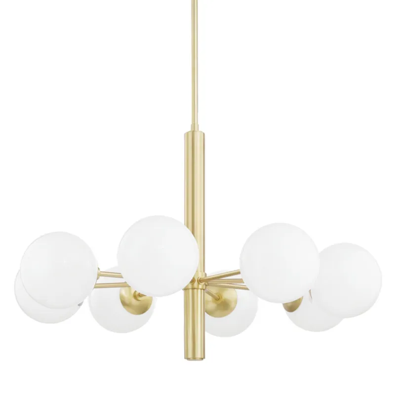 Stella 8-Light Chandelier in Aged Brass 36W x 23H